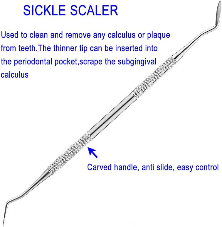 Pet Dog Cat Teeth Tartar Plaque Remover Stainless Steel Double Headed Scaler Scraper Dental Tooth Cleaning Tools Oral Care Hygiene Set(3 Pieces Different Shape Silver)