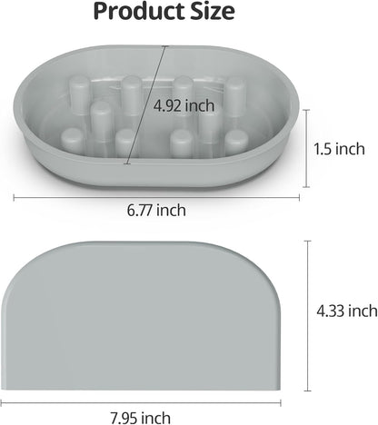 Slow Feeder Bowl for Automatic Microchip Cat Pet Feeder, Helps Prevent Bloat & Improve Digestion, Easy to Clean, Slow Feeder Bowls & Mat