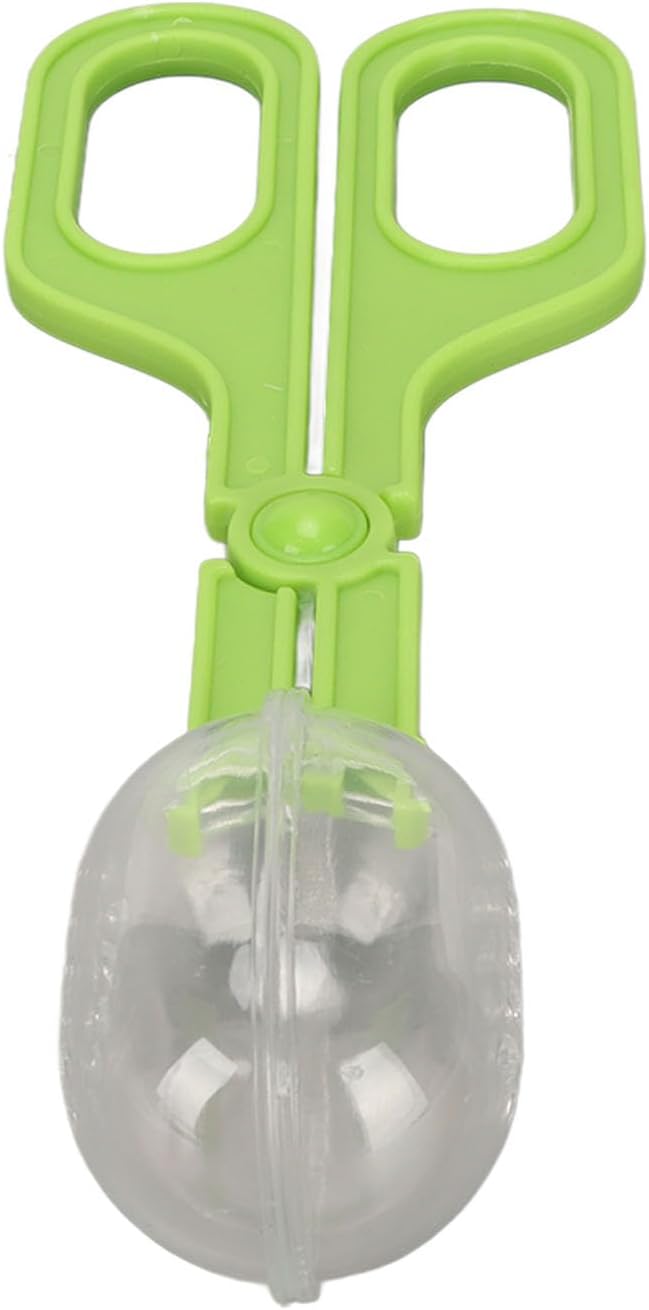 GLOGLOW Reptile Feeding Tool, Reptile Feeding Clamp Reptile Feeding and Cleaning Tool Reptile Poop Scoop with Vents for Tortoise (Green)