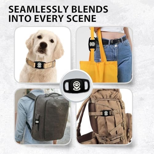 Pet Tracker for Dog Tracker Smart Pet Location Tracker with Holder, Smart Item Finder, MFi Certificated, Dog Tracking Device, No Monthly Fee, Black，Works with Find My (iOS Only)