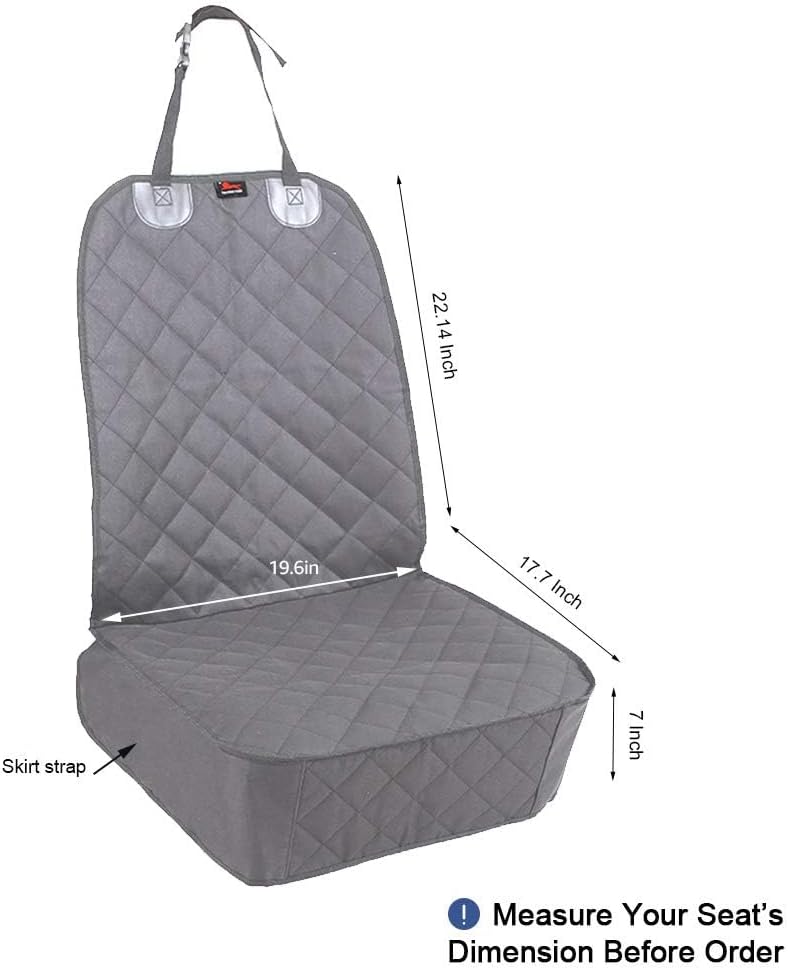 HONEST OUTFITTERS Dog Car Seat Cover 2 Pack, Waterproof Front Seat Car Cover for Cars, Trucks, and Suvs, Pet Front Cover for Cars, Nonslip Dog Seat Cover Grey