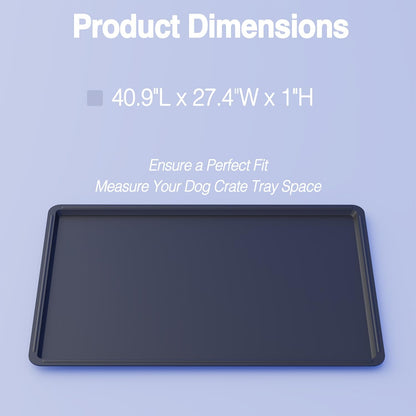 Durable Dog Kennel Tray ChewProof Replacement 41" - Easy Clean Super Composite Pan for Metal Cage - Tough Floor Liner for Pet Kennel Crates