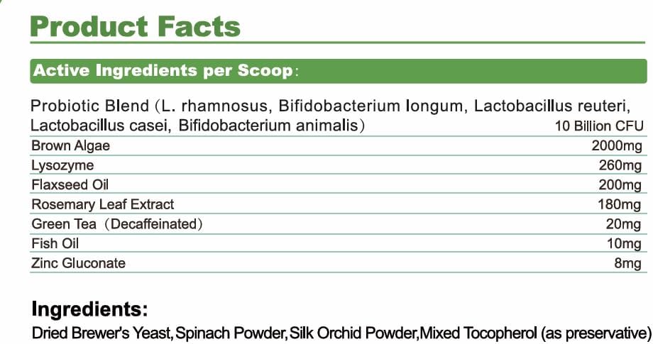 Dog Dental Care Powder - 300g Teeth Cleaning Powder for Dogs with Probiotic, Plaque & Tartar Control with Natural Enzymes, Fresh Breath for Small Medium Large Dogs