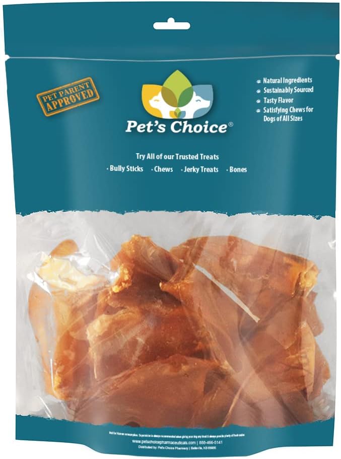 Pet's Choice Pig Ears, Plain, 10pk, Brown (PIG-EAR10PK)