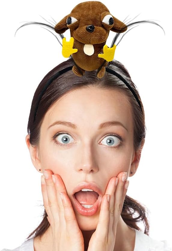 Rat Chef Headband Dog Plush Headband Hair Clip Cute Plush Hairpin Christmas Headband for Party Cosplay Costumes Accessories