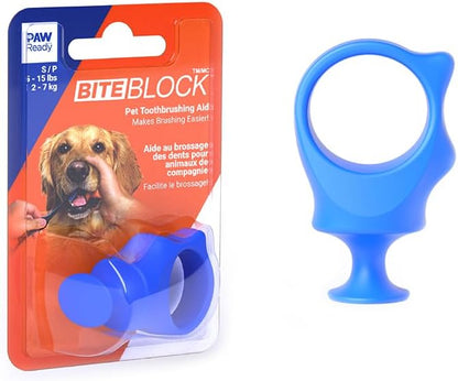 Paw Ready Pet Toothbrushing Assistant for Puppies' Dogs and Cats Allows You to Brush Your pet’s Teeth Without Constantly Worrying About Getting Bitten. (Blue, Small)