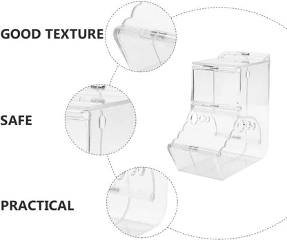 HANABASS Hamster Food Dispenser Automatic Plastic Food Holder Secure Cage Feeding Bowl Spill-Proof Small Animal Pet Feeder for Hamsters Squirrels Hedgehogs Guinea Pigs