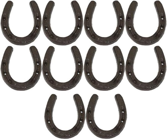 Midwest Craft House Small CAST Iron Horseshoes • Crafts Home DÉCOR, Horseshoe/Horse Shoe, Small Tiny NIKNAK - Pack of 10, 3 1/4" X 3" Rustic Color