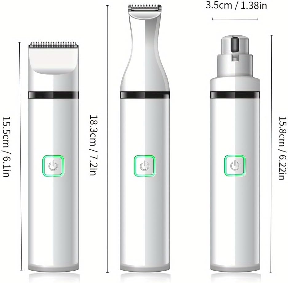 3 in 1 Electric pet Hair Clippers Shaver Nail Grinder Set Portable Safety pet Trimmer for Dogs Powered Made Plastic