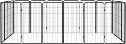 LUMILAND Durable and Spacious 20-Panel Dog Playpen, Powder-Coated Steel, for Safe Outdoor Exercise, Black