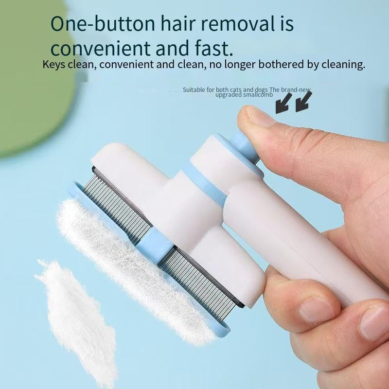 (2-Piece Set) Cat & Dog Flea Comb, Detangling Brush, Anti-Shedding Pet Grooming Comb 360° Rotating Brush Head, Long & Short Stainless Steel Teeth for Detangling & Oil Removal