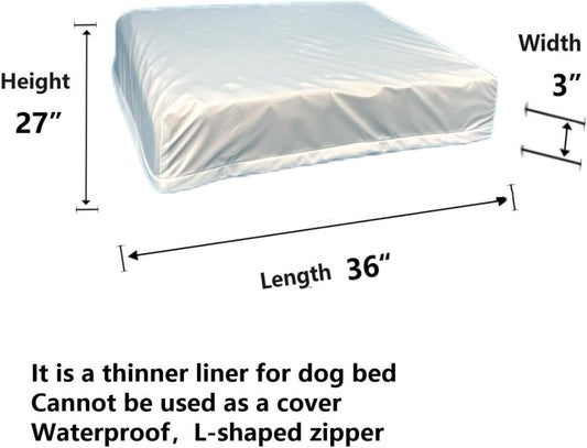 Dog Bed Waterproof Liner with Zipper 36 x 27 Inch Replacement Liner Only