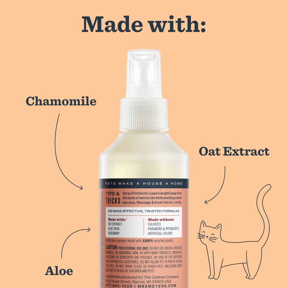 MRS. MEYER'S Clean Day Cat Deodorizing Spray, White Peach Scent, 8oz