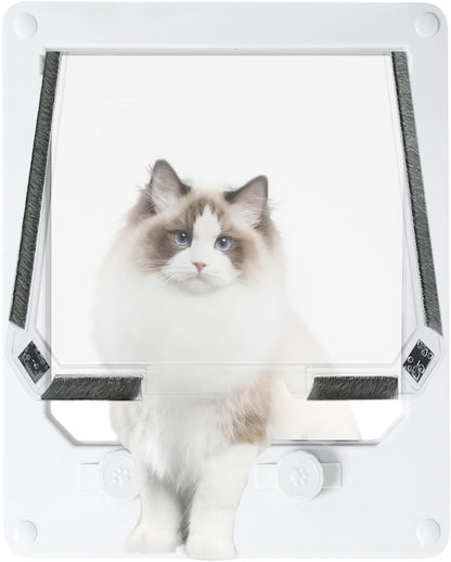 Wall Mounted Pet Door - 4 Locking Modes Insert for Dad Cat, Flap Door Outside Inside | Secure Entry for Wall Window Indoor Outdoor Use, po
