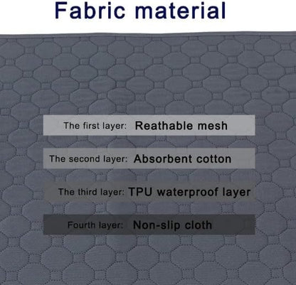 Washable Dog Pet Diaper Mat, Waterproof Reusable Training Pad, Urine Absorbent, 60x45 cm, Car Seat Cover