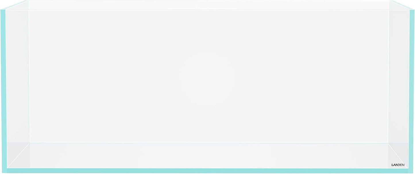 LANDEN 90S 39 Gallon Shallow Tank Rimless Low Iron Tank 35.4" L × 19.7" W × 14.2" H (90cm x 50cm x 36cm); 10mm Thickness Aquascape Fish Tank, Black Leveling Mat Included