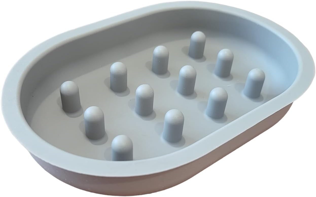 Slow Feeder Bowl - Compatible with Sureflap Surefeed Feeders, BPA & Silicone, Non-Slip, Dishwasher Safe, Promotes Healthy Eating, Cat, Small & Med Breed, Gray