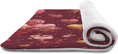 susiyo Red Love Hearts Dog Bed Mat - Super Soft & Warm Pet Pad, 25x18 Inch Machine Washable Mat for Small Medium Dogs, Couch Protector, Crate & Travel Bed Topper