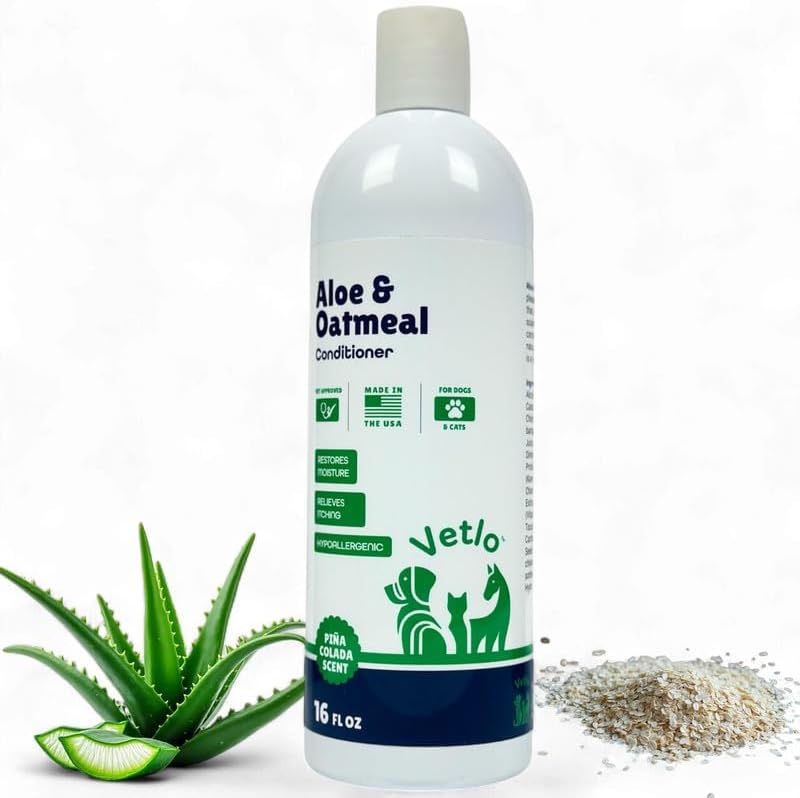 Dog Conditioner for Allergies and Itching & Daily Use - Detangling, Deshedding & Moisturizing Formula | Dog Coat Conditioner for Sensitive Skin | Grooming | Hypoallergenic | Itch Relief with Aloe