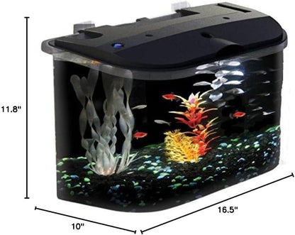 Koller Products 5-Gallon Aquarium Kit with LED Lighting and Power Filter, Ideal for a Variety of Tropical Fish