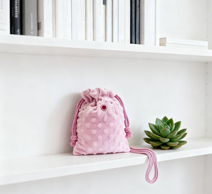 Sugar Glider Bonding Pouch Portable Drawstring Pouch Soft Sleeping Bag with Pink Braided Ribbon Small Animal Carrier (Pink)