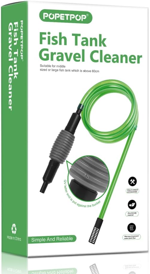 POPETPOP Aquarium Water Change, Fish Tank Vacuum Siphon Vacuum Cleaner for Gravel and Sand, Aquarium Manually Vacuum Gravel Cleaner