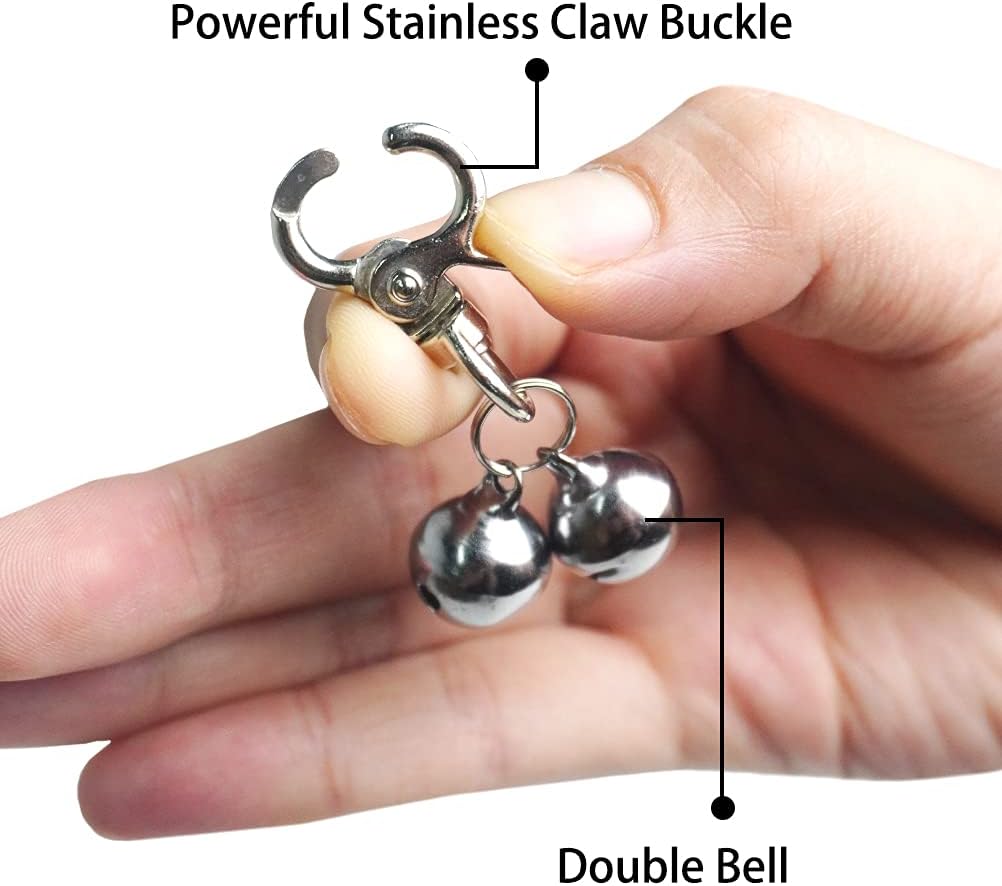 EXPAWLORER Cat Bell 2 Pack - Cat Collar Accessories Bells Loud with Claw Buckle, Pet Jingle Charm Ornament Training Pendant Jewelry, Tracker for Saving Birds, Neck Decoration for Dogs Kitten, Silver