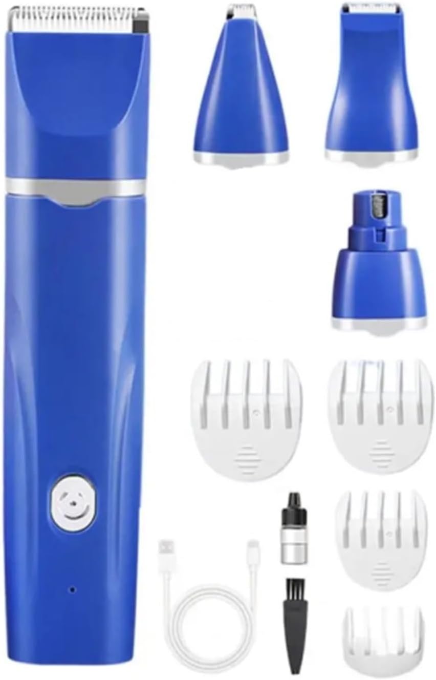 Pet Nail Grinder Dog Hair Clippers Grooming Kit，with Nail Grinder，4 in 1，Electric Trimmer，USB Rechargeable，Pet Paw Shaver(Color1)