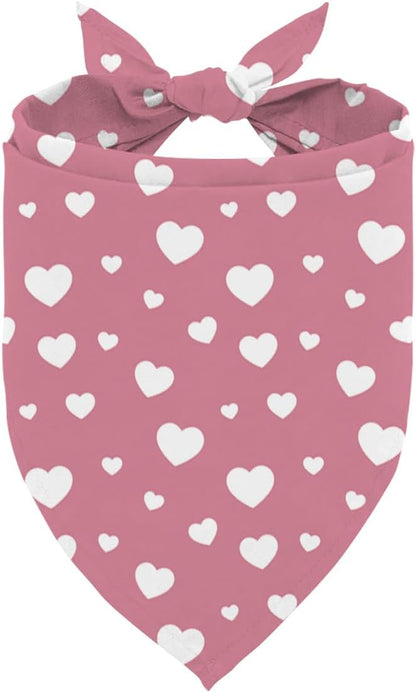 Valentine's Day Dog Bandana, Pink Love Pet Bandana, Valentine's Day Pets Photoshoot Accessories, Adjustable Triangle Dog Scarf for Small Medium Dogs, Adjustable Pet Neckerchief