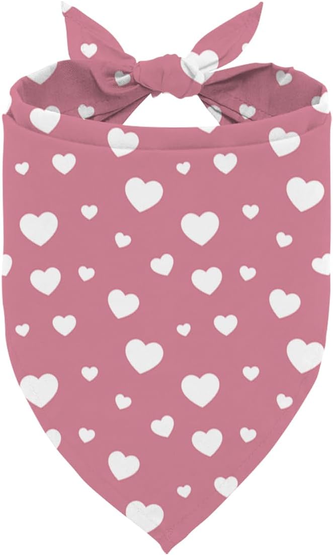Valentine's Day Dog Bandana, Pink Love Pet Bandana, Valentine's Day Pets Photoshoot Accessories, Adjustable Triangle Dog Scarf for Small Medium Dogs, Adjustable Pet Neckerchief