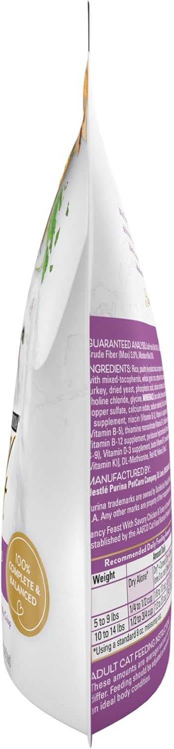 Fancy Feast Purina with Savory Chicken & Turkey Dry Cat Food, 16 OZ