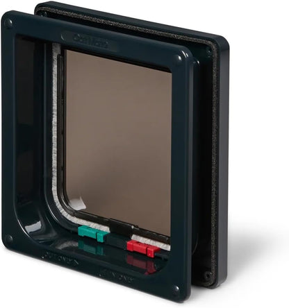 Cat Mate 4-Way-Locking Cat Flap with Door Liner to 2" (235) - Secure Lockable Door for Small to Medium Sized Cats, for UPVC, Wood and Wall, Grey