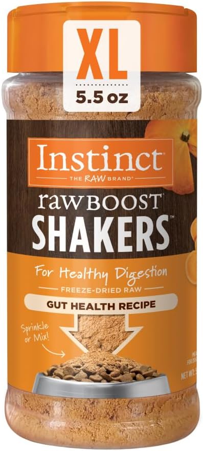 Instinct Raw Boost Shakers, Freeze-Dried Powder, Dog Food Topper, Chicken - Gut Health, 5.5 oz. Bottle