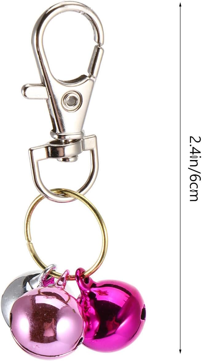 Cat Bells 4Pcs Copper Pet Collar Bells with Keychain Pendant for Cat Training and Necklace Supplies Loud Jingle Sound Suitable for and Small Pets Random Color Random Color