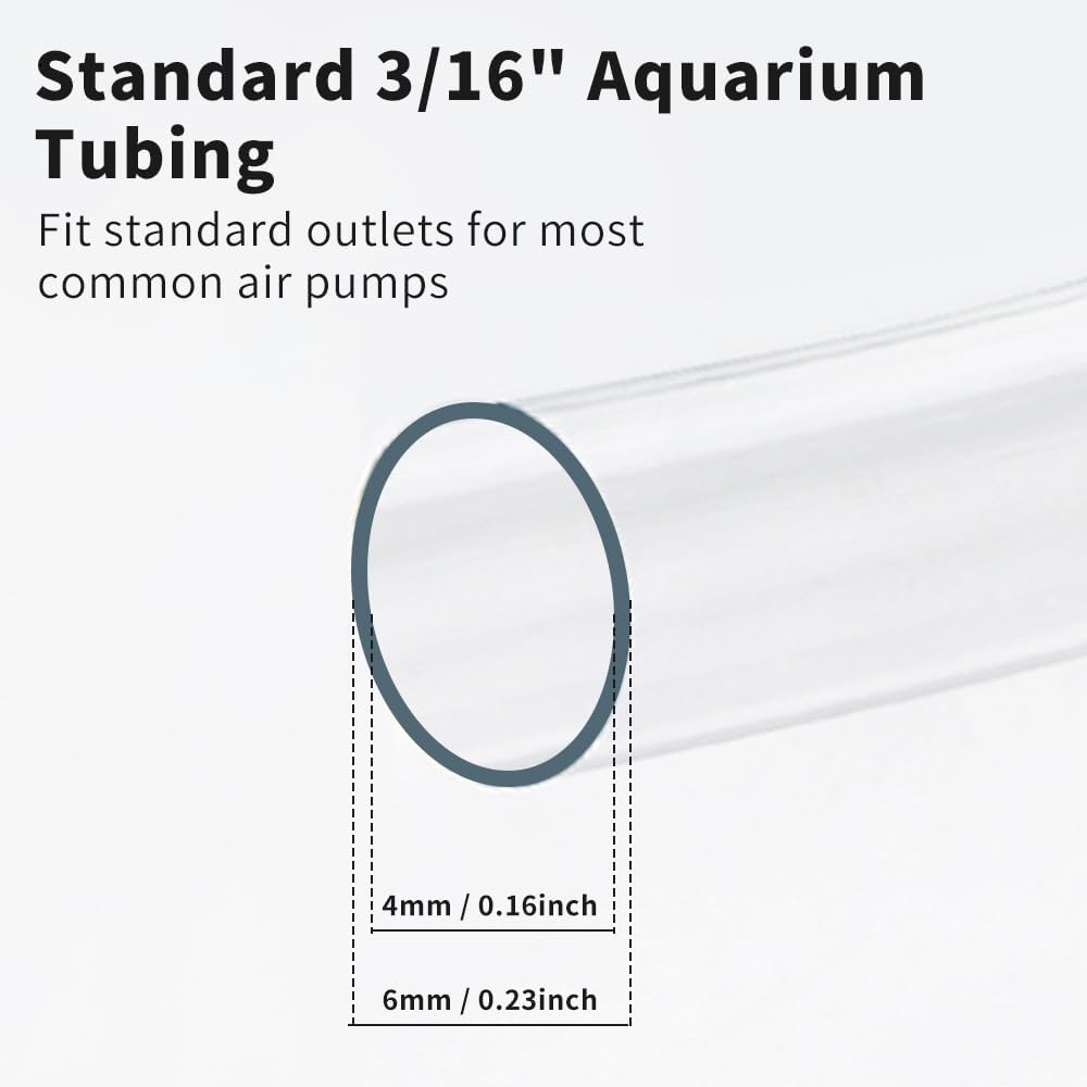 49Ft Long Aquarium Tubing Clear & Flexible, Standard 3/16" Airline Tubing, Flexible Kink-Resistant PVC Air Hose for Fish Tank Air Pump, Hydroponics, Pond Safe for Freshwater and Saltwater Fish Tanks