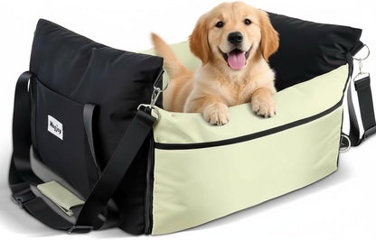 Dog Car Seat Booster for Small Dogs – Harness-Compatible Pet Travel Accessory, Portable Travel Bed & Carrier Bag, Easy Install, Machine Washable Dog Bed