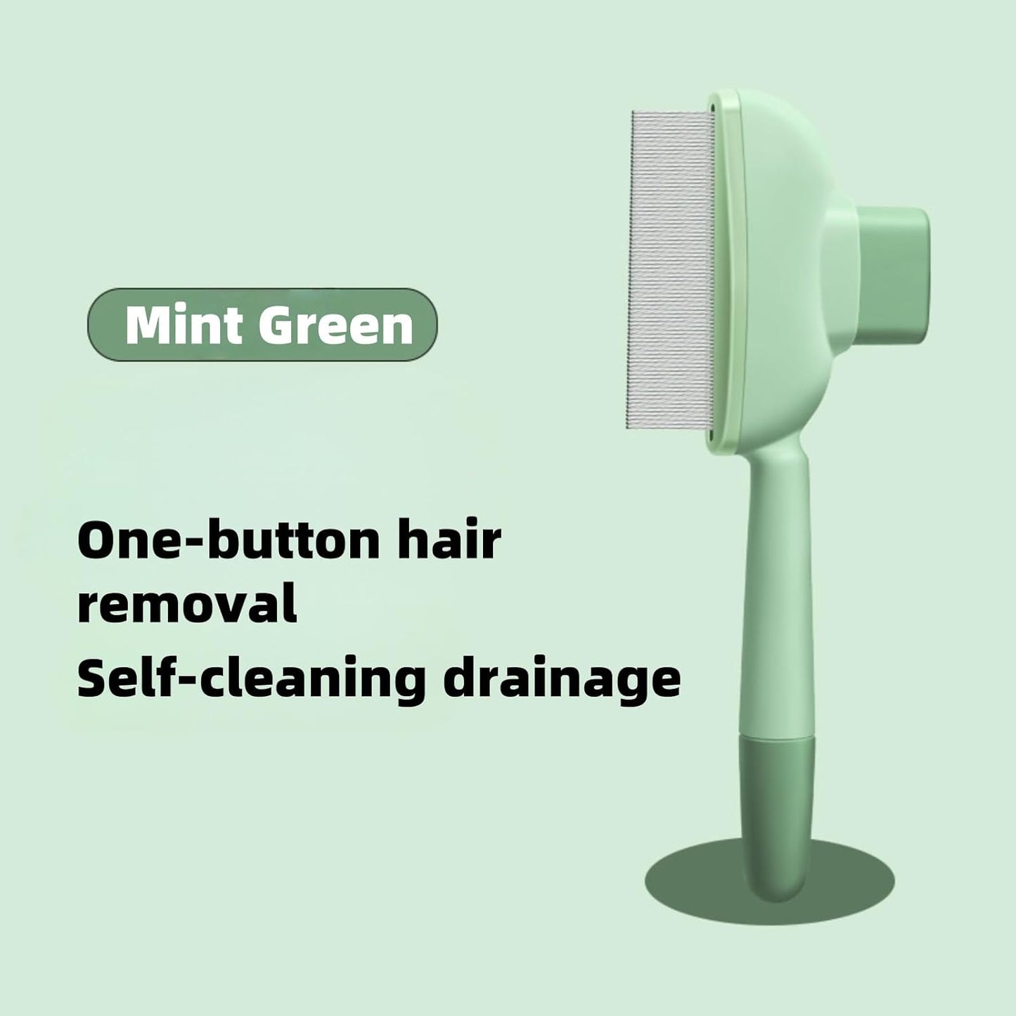 2 Pack Stainless Steel Flea Comb for Dogs & Cats | Short Teeth Release Button | Flea Eggs Removal, Hair Cleaning & Massaging (Short Teeth)