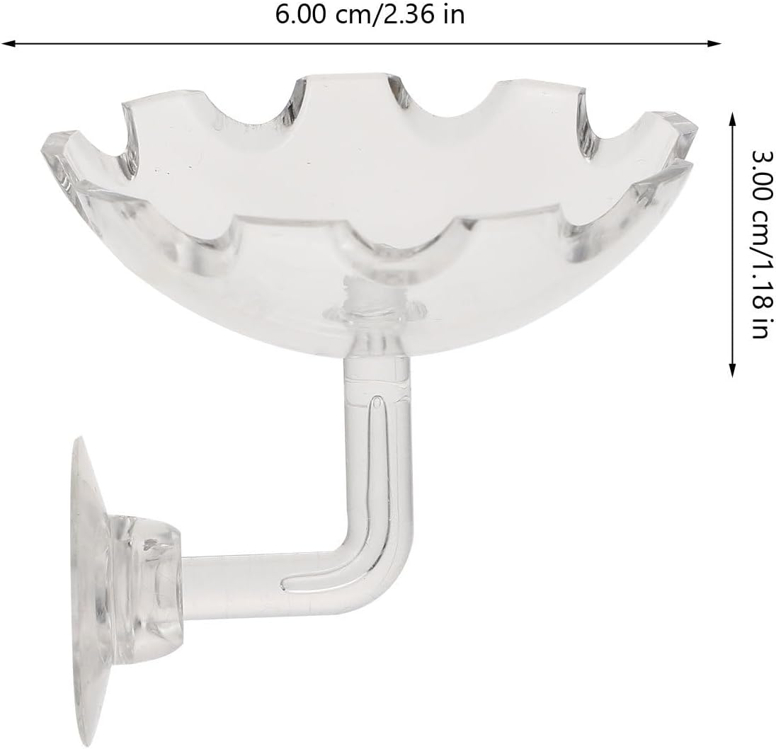 Luxshiny 2Pcs Shrimp Feeding Dish Fish Tank Feeder Bowl with Suction Cup Acrylic Aquarium Supplies for Reptiles and Aquatic Pets