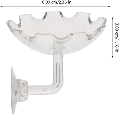 Luxshiny 2Pcs Shrimp Feeding Dish Fish Tank Feeder Bowl with Suction Cup Acrylic Aquarium Supplies for Reptiles and Aquatic Pets