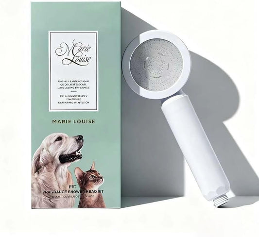 Pet-Friendly Aromatherapy Shower Handle for Dogs & Cats Replaceable Built-in Gentle Fragrance Balm PP Plastic & Soft Silicone Skin-Health Filter Cartridge Soothing Oils & Vitamins