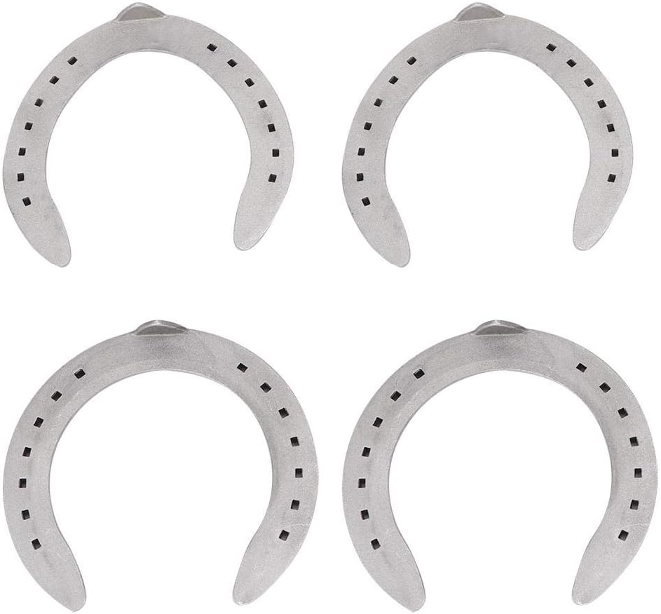 Horseshoe, 4pcs Aluminum Alloy Horse Shoes Horse Riding Equestrian Tools, for Horses That Have More Exercise or Work(13cm)