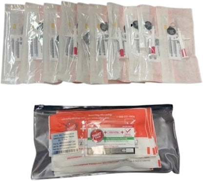 Mini ISO Data Microchip with Temperature Biosensor, Lifetime Pet Recovery Service/Free Registration, Implanter & ID Tag for Dogs, Cats & All Animals, 14 Gauge/Reusable Poly-Bag/10 Pack