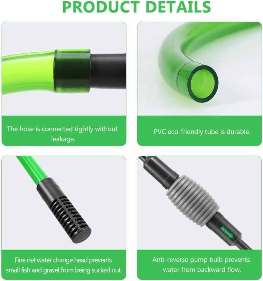 POPETPOP Aquarium Water Change, Fish Tank Vacuum Siphon Vacuum Cleaner for Gravel and Sand, Aquarium Manually Vacuum Gravel Cleaner