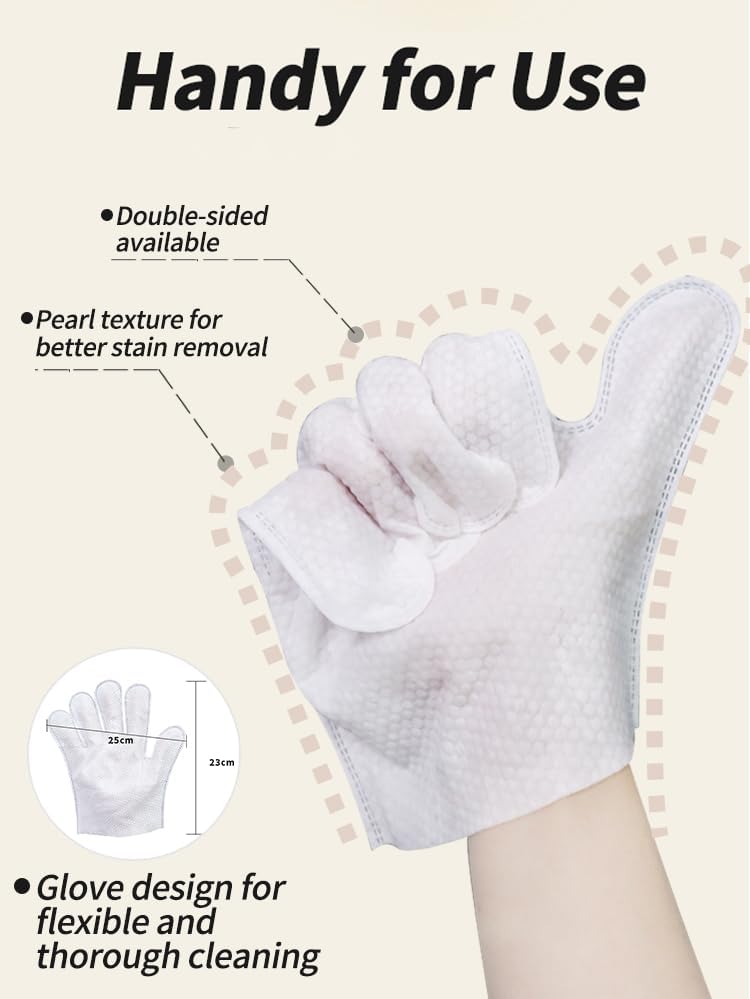 Pet Grooming Glove Wipes 20pcs,Disposable Cleaning Gloves for Dog Bath, Unscented, Pet Deodorant Bath Gloves, No-Rinse, Remove Odor, Extra Large, Thickened Wipes for Dog Cat Daily Care, Traveling