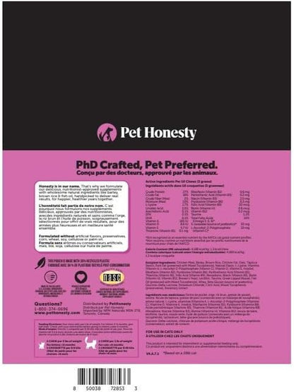 Cat Multivitamin Crunchy & Creamy Chews - Cat Treats for Health + Immune, Joint Support, Skin & Coat, & Digestion - Vitamins with Omega 3s, Lysine & Probiotics (30 Day Supply)