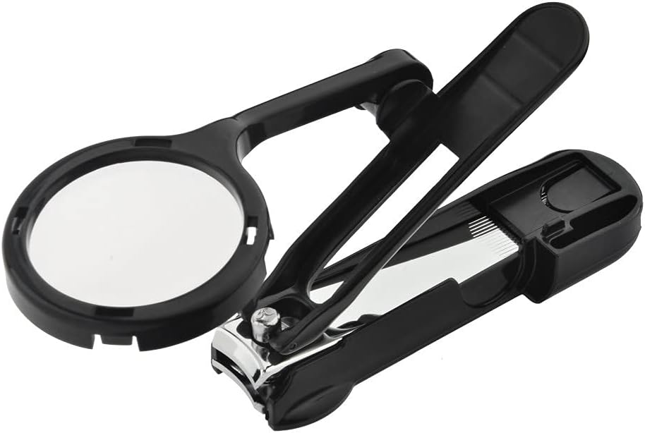 Guinea Pig Nail Clippers with Magnifying Glass Stainless Steel Claw Toenail Trimmer for Small Animal Hedgehog Rabbit Hamster Ferret Hamsters Chinchilla Sugar Glider Pet Grooming Supplies (Black)