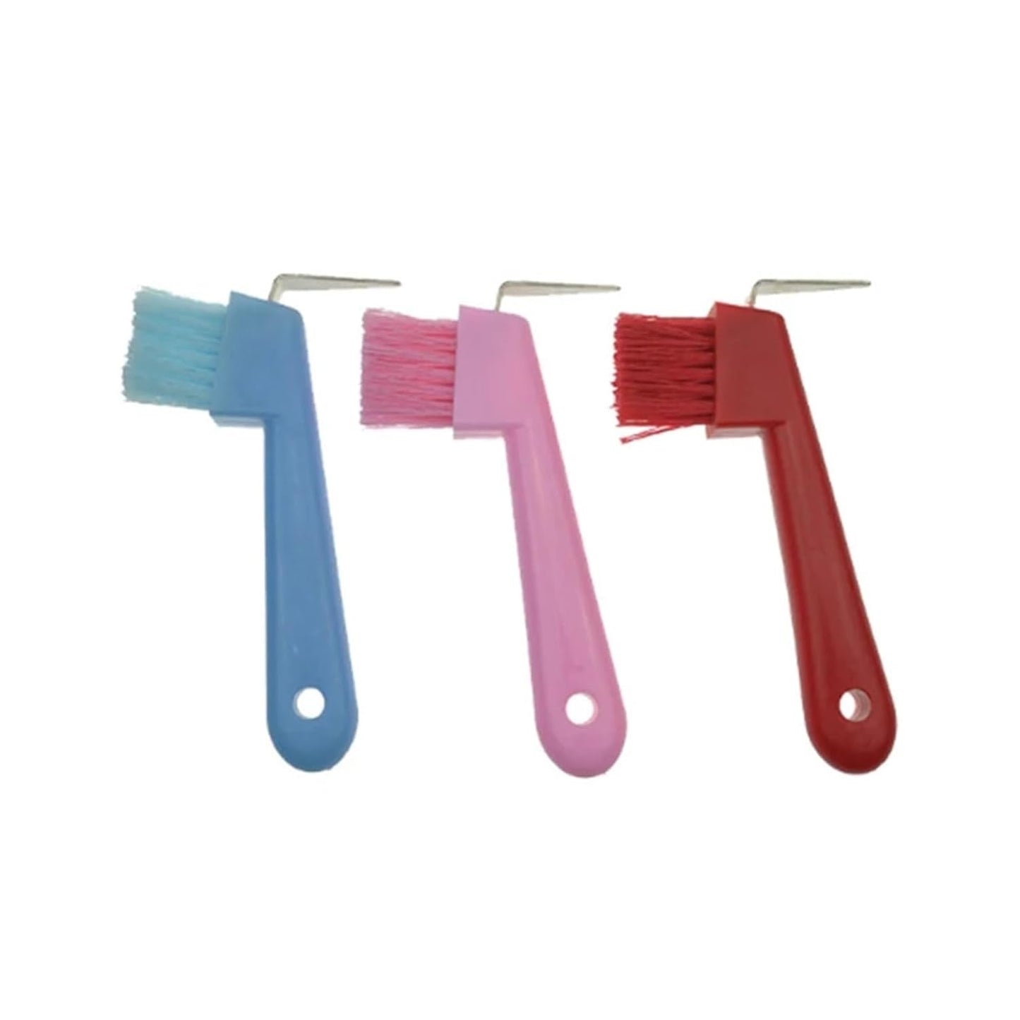 2pc Dual Use Anti-Slip Soft Grip Hoof Pick Rubber With Brush Cleaning Tools Horse Grooming Durable - Random Color