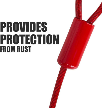 BV Dog Tie Out Cable 30 Feet - Heavy Duty Dog Lead Up to 125 Pounds - Reflective & Rust-Free with Quick Release Swivel Clips & 360° Rotating Clasp - Tangle-Free Dogs Runner for Yard (Red, Single)