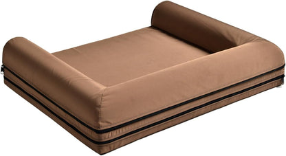 Dog Bed for Large Dogs Chew Resistant & Orthopedic, XL Size Compressible Sofa Bed with Removable Washable Cover, for Labrador, Golden Retriever, Husky, German Shepherd (Brown)