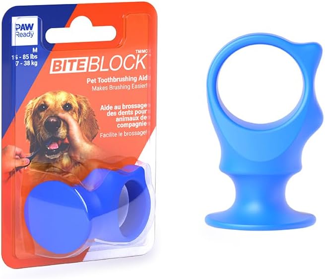 Paw Ready Pet Toothbrushing Assistant for Dogs and Cats Allows You to Brush Your pet’s Teeth Without Constantly Worrying About Getting Bitten Medium Size for Pets Between 15-85 lbs. (7-38.5 Kg)